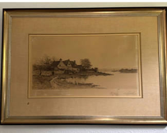 Lot 20: Signed and framed etching By E.L. Field