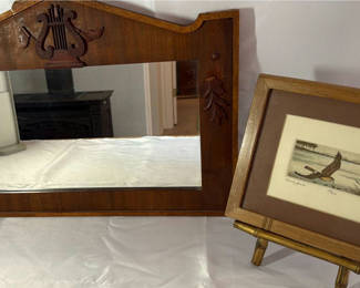 Lot 22: Signed Original Artwork And Antique Mirror