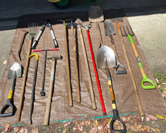 Lot 124: Wheelbarrow and Gardening Tools