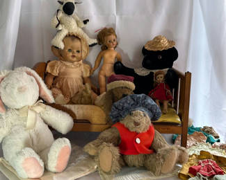 Lot 25: Vintage Dolls and Stuffed Animals