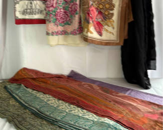 Lot 81: Assorted Patterned Scarves and Shawls