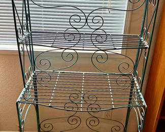 Lot 133: Wrought Iron Folding Bakers Rack