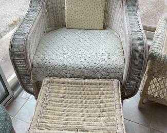 Wicker chair-34x36 ottoman-21x17x16