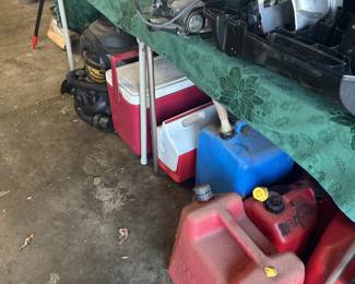GARAGE COOLERS GAS CANS