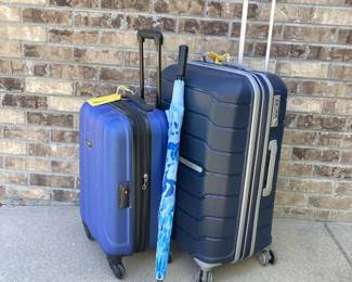 Samsonite Expandable Spinner Luggage Set with Beach Umbrella – Carry-On & Large Suitcase
