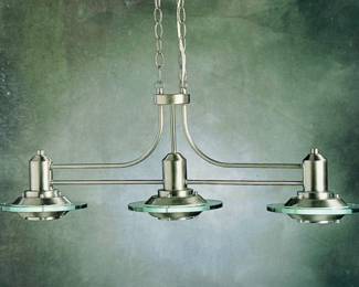  NIB Aztec Brushed Nickel 3-Light Island Chandelier Pendant Fixture Model 82001