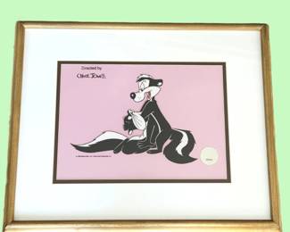 -Chuck Jones Pepe Le Pew "For Scent-imental Reasons" Limited Edition Serigraph Cel Framed Art