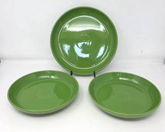 -3 Pc Fiesta Meadow Green Shallow Bowls – 2 Salad Pasta Bowls & Large Serving Bowl