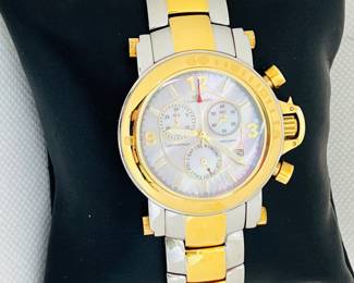 Klaus Kobec Men's Contemporary Chronograph Two-Tone Wristwatch Model KKG2008