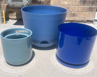 Room Essentials Blue Planter Pots Set Self Watering Wick And Grow 3 Sizes