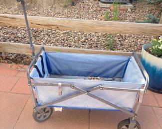 - Lowe's Collapsible Utility Wagon Blue Fabric Steel Frame Garden Cart Outdoor Tulip Book