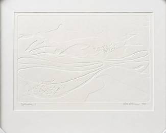 Ruth Robinson "Exploration I" Signed Embossed Relief Print Framed Art 1983 - Contemporary