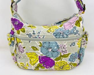 Vera Bradley Quilted Floral Cotton Shoulder Bag Purse