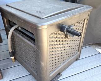 Suncast Resin Hose Reel Caddy with Crank Handle & Hose