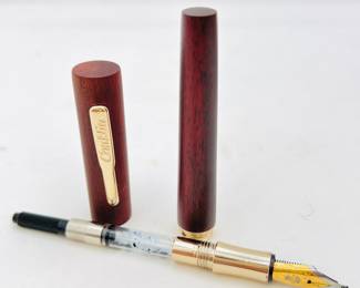 Conklin Wood Finish Fountain Pen with Presentation Box and Papers