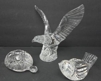 Waterford Crystal Eagle Bird Turtle Figurines Collection