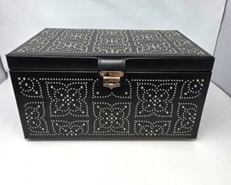 WOLF Marrakesh Large Leather Jewelry Box Armoire w/ Mirror, Travel Case & LusterLoc™