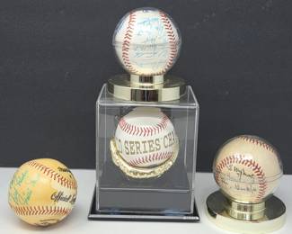  Willie Mays? Autographed Baseball Collection w/ Dodgers Team Ball, Vintage Signed Ball & 1997 Florida Marlins World Series