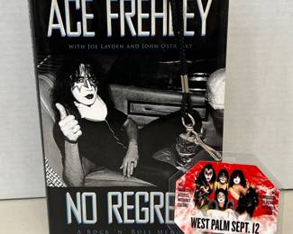 - KISS Memorabilia Lot with Ace Frehley “No Regrets” Memoir & Concert Backstage Pass