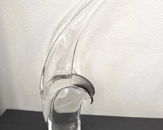 Large Seguso Murano Art Glass Bird Sculpture w/ Repaired Beak 21" Tall