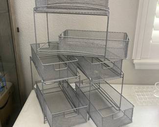 Metal Mesh Drawer Organizer Storage Baskets Set Of 3 Industrial Mesh Wire