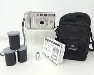 Canon Sure Shot 115u Date 35mm Film Camera with Case, Extra Film & Battery