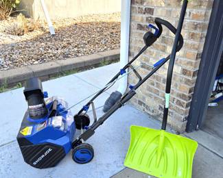 Snow Joe 24V-X2-SB18 Cordless Snow Blower w/ 4 Batteries, Dual Charger, Cover & Box PLUS Snow Shovel