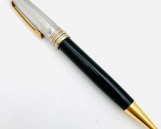 Montblanc Meisterstück Sterling Silver Ag 925 Classique Ballpoint Pen with Gold-Tone Trim