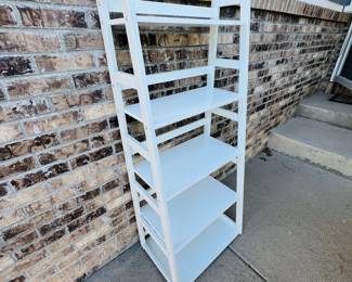 Modern White 5-Tier Ladder Style Bookcase- Excellent Display Shelf! 57"h x 24"w