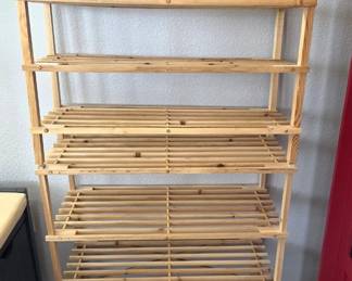 2 Stackable Wooden Shoe Racks with 3 Shoe Storage Bags