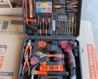  Cordless Drill Tool Kit 16.8V Li-Ion Power Drill Hammer Wrench Pliers DIY Set