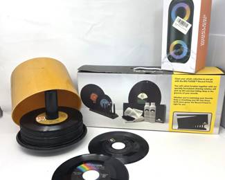  Vintage 45 RPM Record Collection, Disk-O-Case Holder, Vinyl Cleaning System & Bluetooth Speaker
