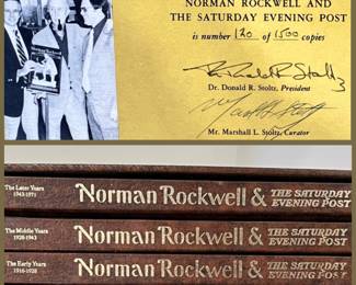 Norman Rockwell and the Saturday Evening Post, complete in 3 volumes. Limited Edition- Signed by Authors