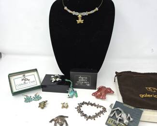  Assorted Frog Jewelry Lot Brooches Earrings Necklace Pins Coldwater Creek Abacus Gallery