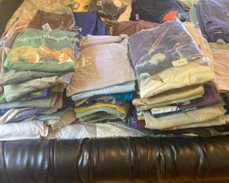 Many tee shirts