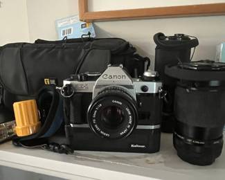 Canon AE-1 35mm Film Camera with Kalimar 50mm f/1.8 Lens