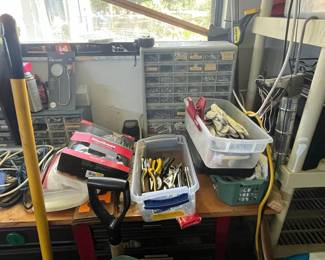 Assorted Hardware and Tools Organizer with Contents