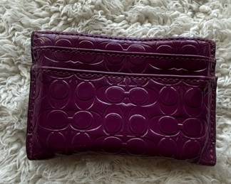 Coach Signature C Patent Leather Card Case
