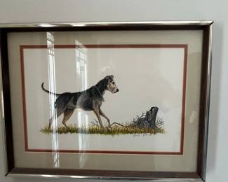 Bob Hards Dog Portrait Watercolor Painting