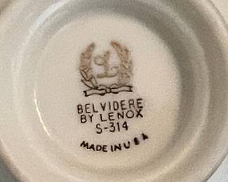 Lenox Belvedere S-314 Teacup and Saucer Set