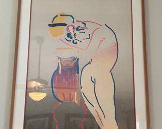 Peter Max "Nude with Vase" Serigraph, 1983