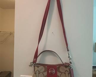 Coach Monogrammed Canvas & Leather Shoulder Bag