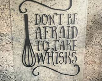 Stupell Industries "Don't Be Afraid to Take Whisks" Glass Cutting Board