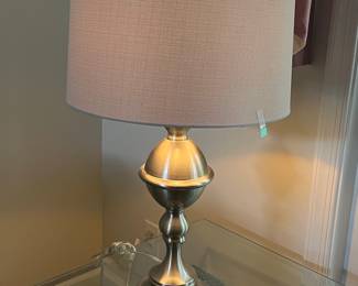 Brushed Nickel Table Lamp with Drum Shade
