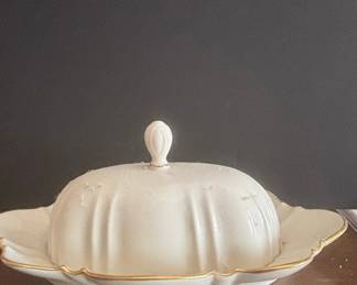 Shelley "Regency" Pattern Bone China Butter Dish with Lid