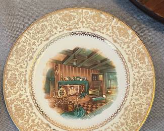 Imperial Salem China Co. "Homestead" or "Fireplace Scene" Decorative Plate