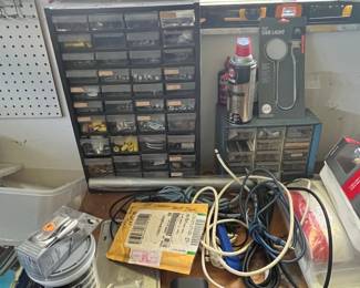 Assorted Hardware and Tools Organizer with Contents