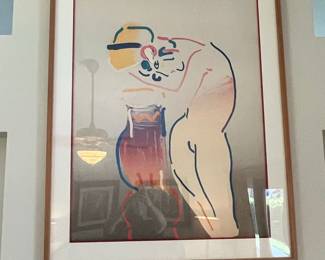 Peter Max "Nude and Vase" Serigraph, 1982