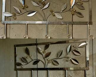 (2) Metal Shelves With Floral Motifs