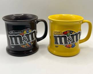(2) Nostalgic M&M’s Mugs Peanut & Milk Chocolate 2005